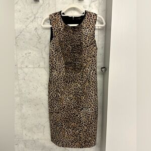 Animal print Elie Tahari sleeveless shift dress